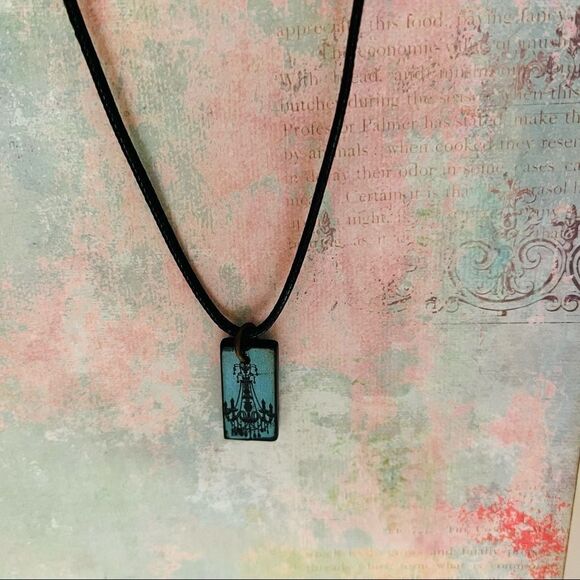 Handcrafted Wooden Charm Necklace with Leather Cord - Picture 1 of 4
